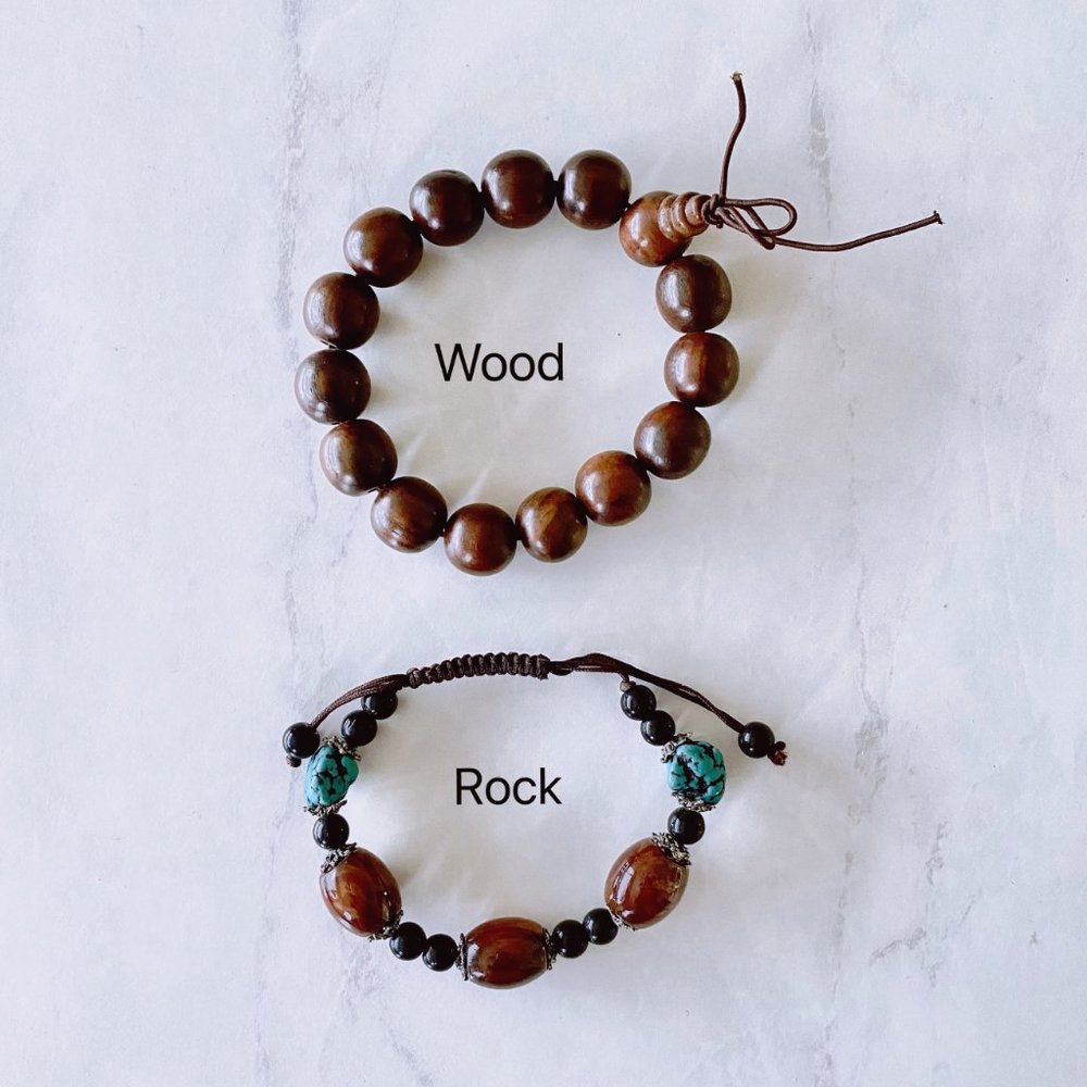 Tibetan Men's bracelets - Rock/Wood